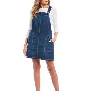 COPPER KEY Contemporary Denim Pinafore Dress